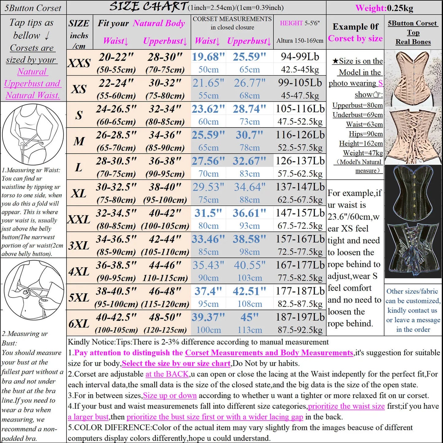 Women's Steel Boned Corset With Front Buttons And Back Lacing Lace Mesh Strapless Top Sexy Gothic Fashion Club Wear