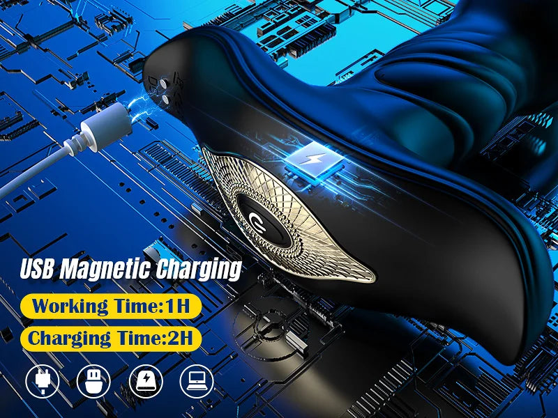 Thrusting Prostate Massager Vibrator Remote Control 9 Tension Shock Flapping Vibrating Anal Butt Plug Sex Toys for Men Women