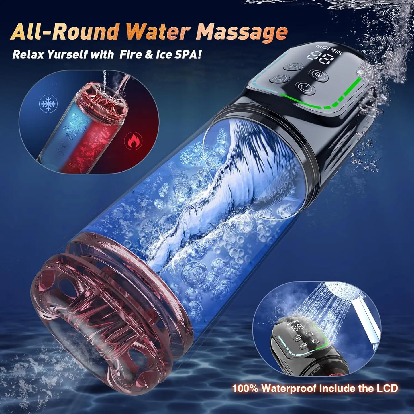 LCD Penis Pump Pocket Pussy Male Masturbator Vacuum Pump Thrusting Rotating Vibrating Sucking 3D Stroker Sex Toys for Man