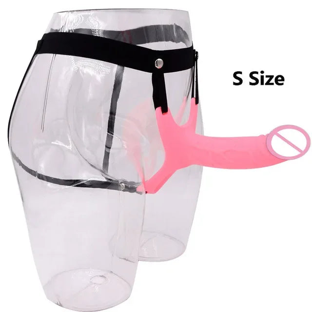 GaGu Hollow Silicone Strapon Dildo For Men Penis Pump Extend Strap On Dildo No Vibration Strap-On Penis Extender With Harness