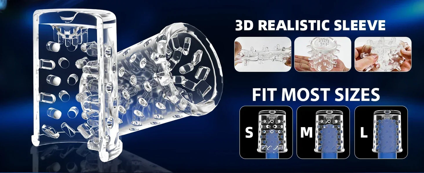 Automatic Telescoping Male Masturbator Cup Penis Pump Pocket Pussy with 9 in 1 Suction Vibrating Modes App Controll Sex Toy