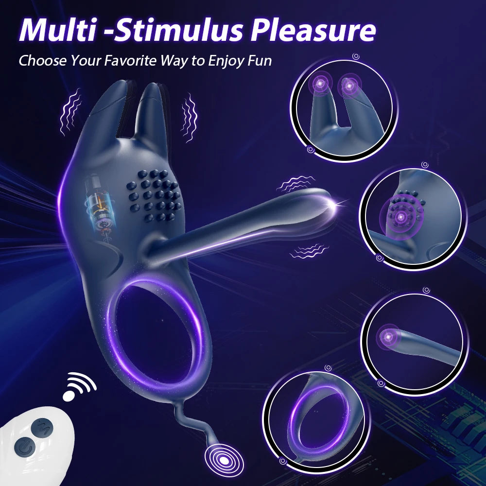 Vibrating Cock Ring for Men Delay Ejaculation Penis Ring Male Penis Massager Vibrator Clitoral Stimulation Sex Toys for Couples