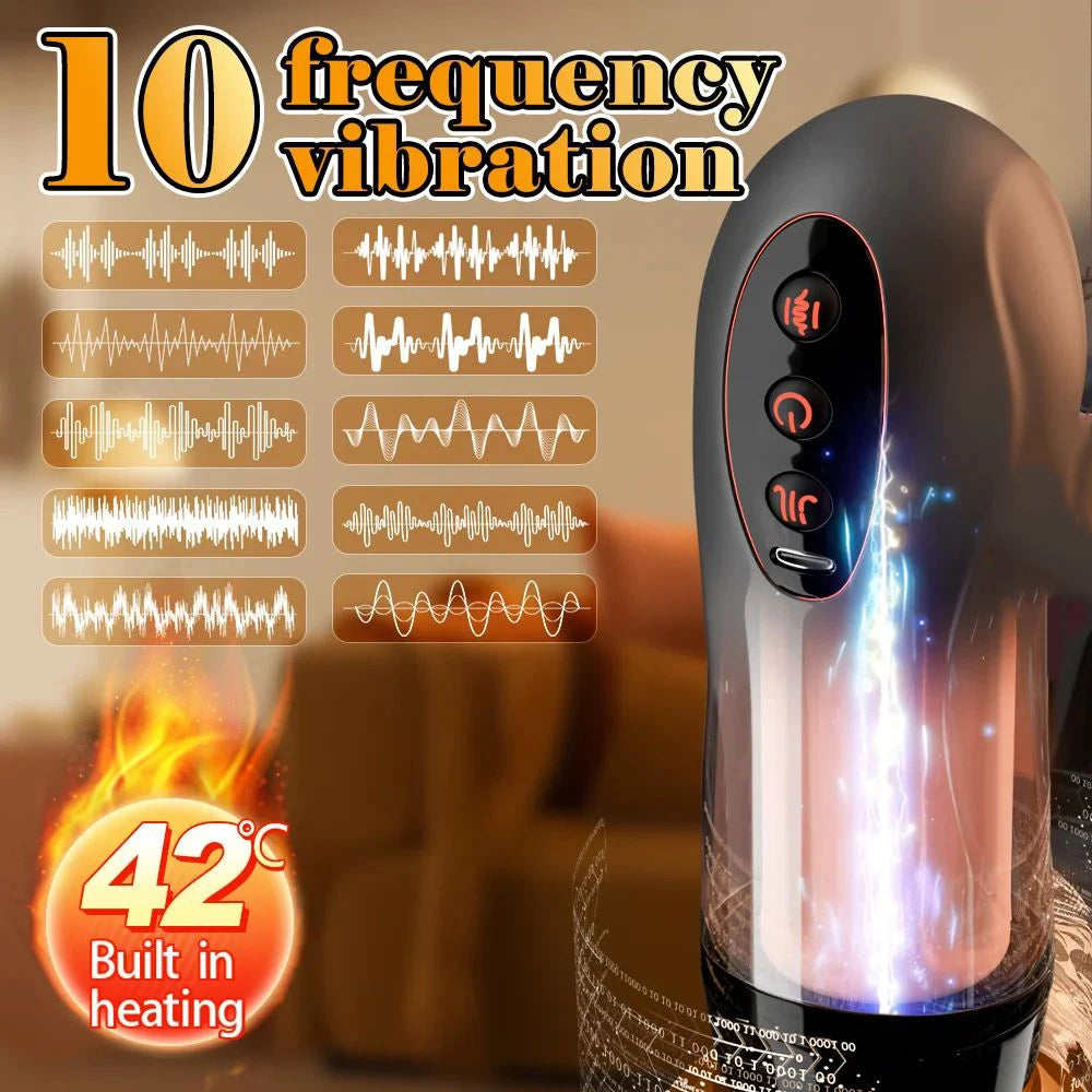 Sex Machines Male Masturbation Cup Suction Mount Pocket Pussy Sexy Voice Penis Trainer Heating Masturbator Toy Sex Toy For Men
