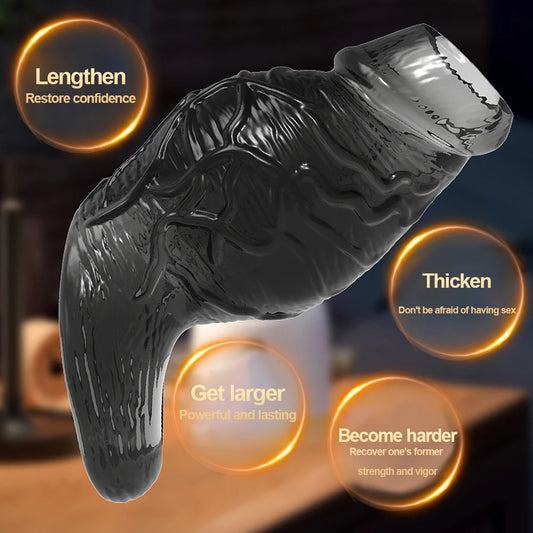 Male Penis Rings Enlargement Cock Sleeve Condoms Delay Ejaculation Stronger Erection Dick Dildo Adult Sex Toys for Men Couple