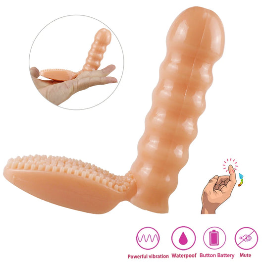 Finger Vibrators Clitoris Anal Stimulation Sex Toys For Woman Brush Vibrating Finger Sleeve G Spot Massager Adult Sex Product