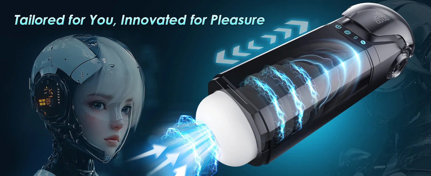Automatic Telescoping Male Masturbator Cup Penis Pump Pocket Pussy with 9 in 1 Suction Vibrating Modes App Controll Sex Toy