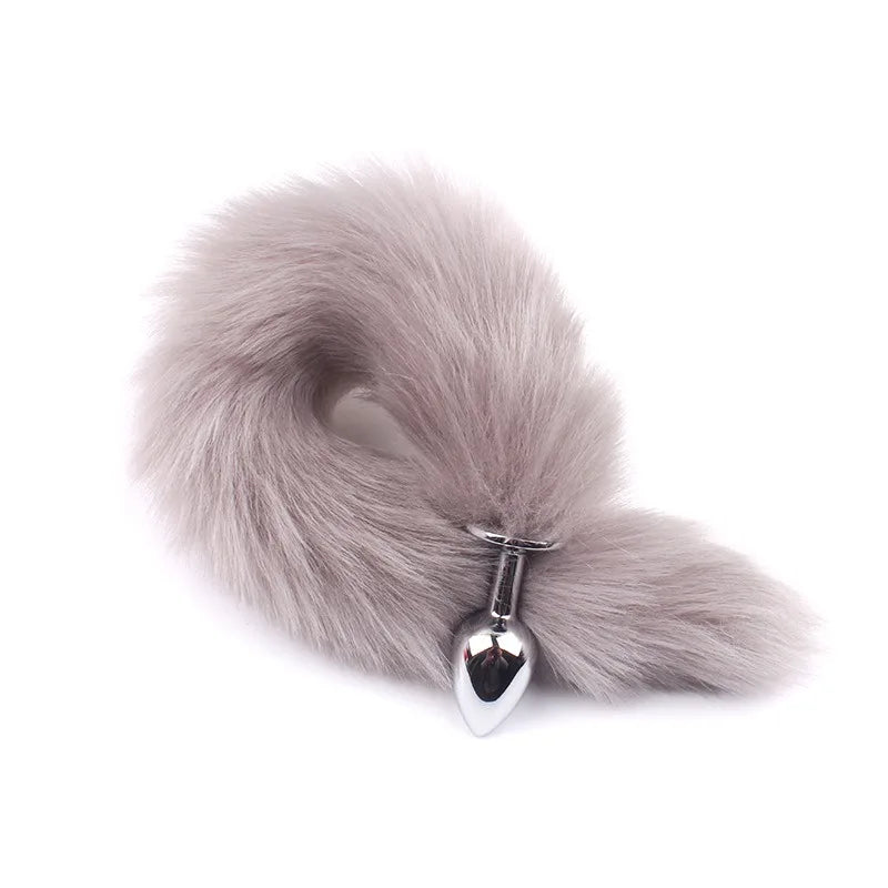 Anal Plug Metal Long Tail Anal Toys Sexy Fox Tail Anal Plug Adult Products Cosplay Sex Toys for Woman Men BDSM Beginner Sex Toys