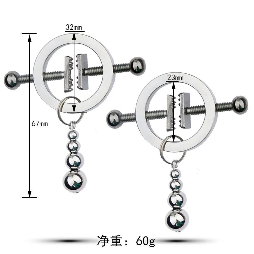 BDSM Bondage Nipple Clamp Sex Breast Clamp Clips Metal Nipple Shaking Clamps Breast Clip Sex Slaves Breast-Enhancing