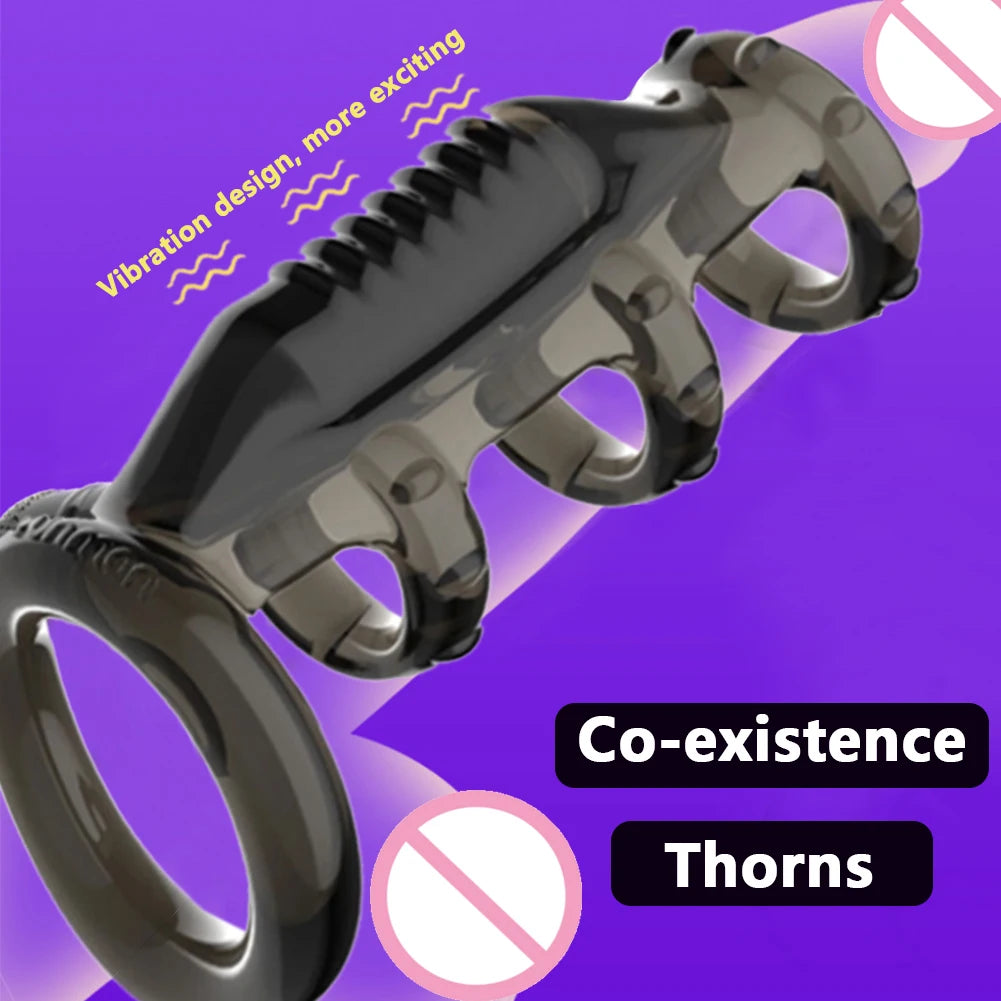 G Spot Stimulator Bullet Vibrator Cock Sleeve Penis Vibrating Ring Ejaculation Delay Strap on Dildo Enlargement Extender adult