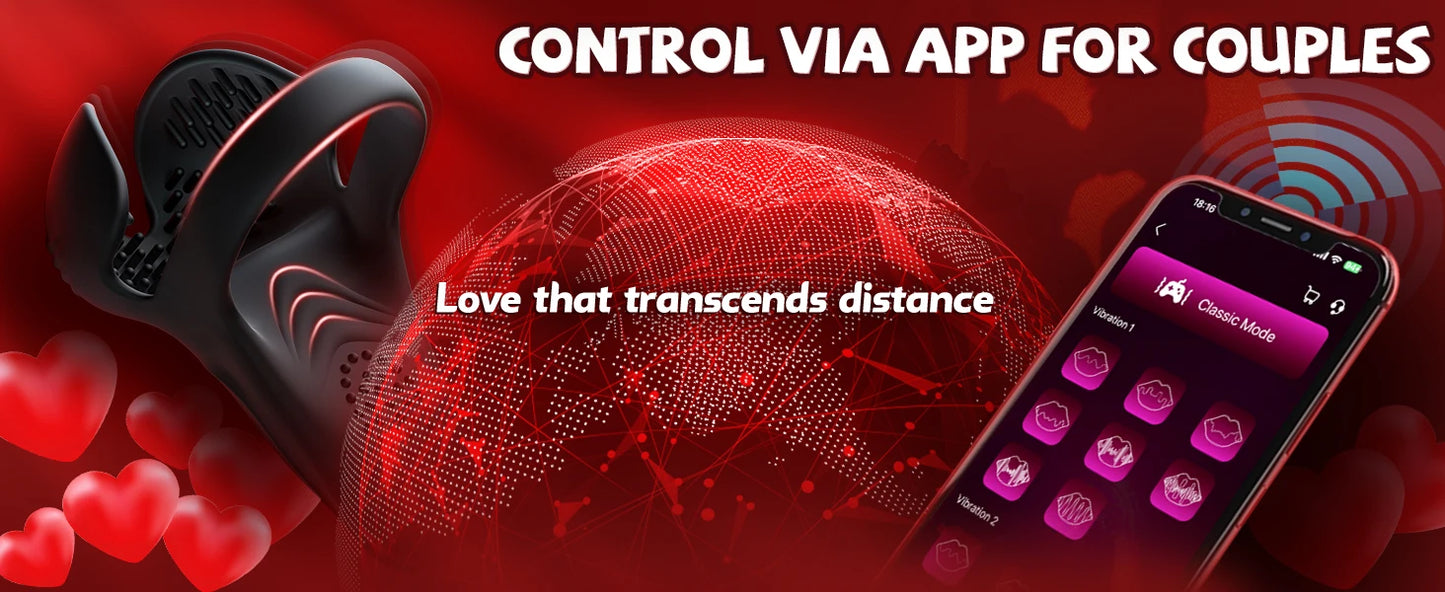 Vibrating Cock Ring Sex Toys for Men Penis Ring Vibrator with 10 Vibrations APP Control Male Sex Toy for Men Couple