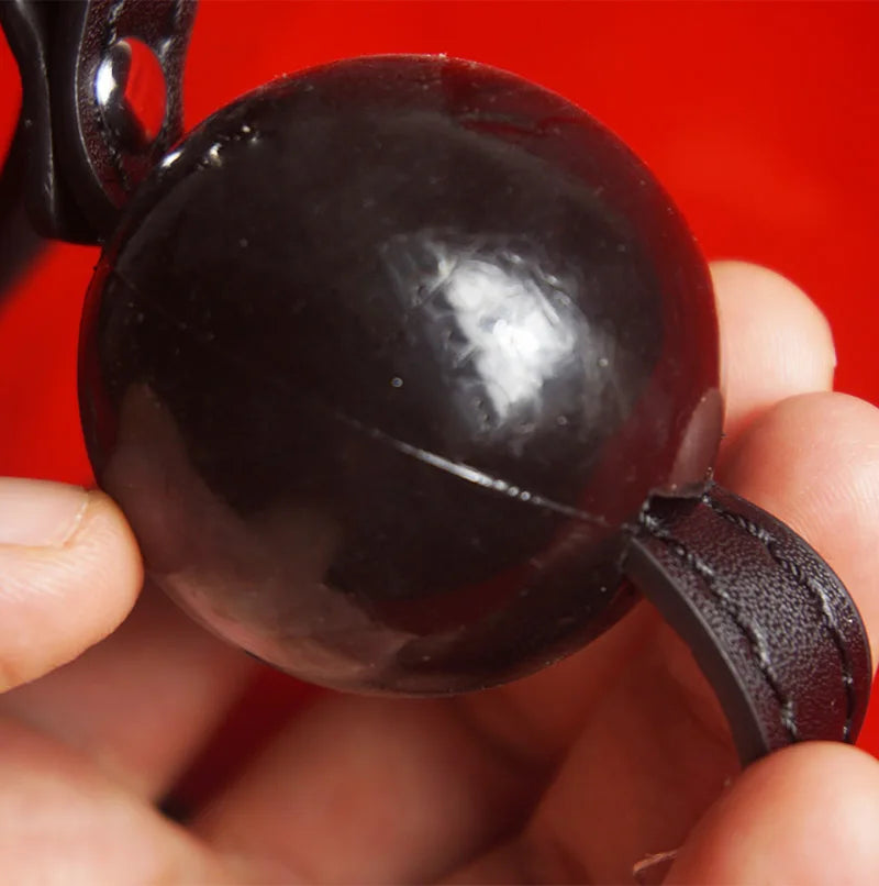 BDSM Mouth Gag.Slave Gag Ball,Ballgag with Short Chin Strap,Bondage,Restraints,Sex Toys for Couples,Adult Games