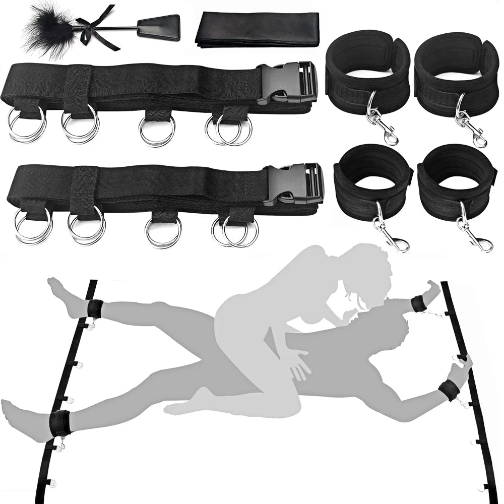BDSM Neck to Wrist Restraints Bondage Set Adjustable Bondage Set Bed SM Games Play Sex Toys for Women Couples ﻿Adult Goods 18+