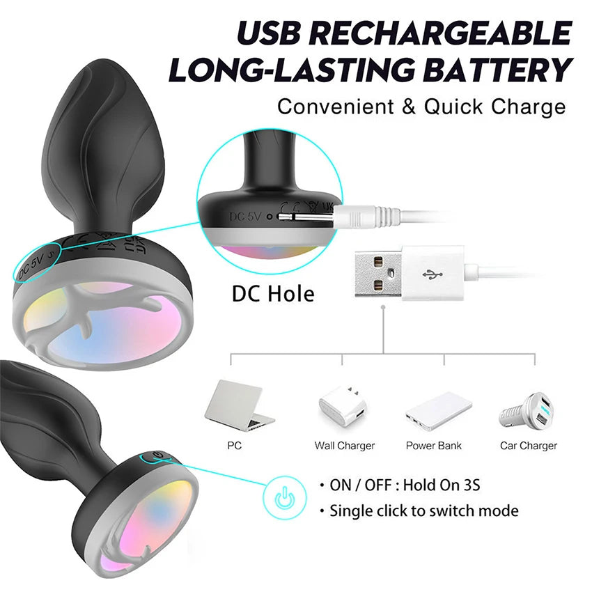 360° Rotation Wireless Control Anal Vibrator APP Bluetooth Butt Plug Men Prostate Massager Male Ass Anal Adult Sex Toys Couples