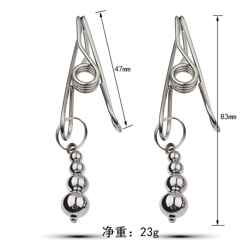 BDSM Bondage Nipple Clamp Sex Breast Clamp Clips Metal Nipple Shaking Clamps Breast Clip Sex Slaves Breast-Enhancing