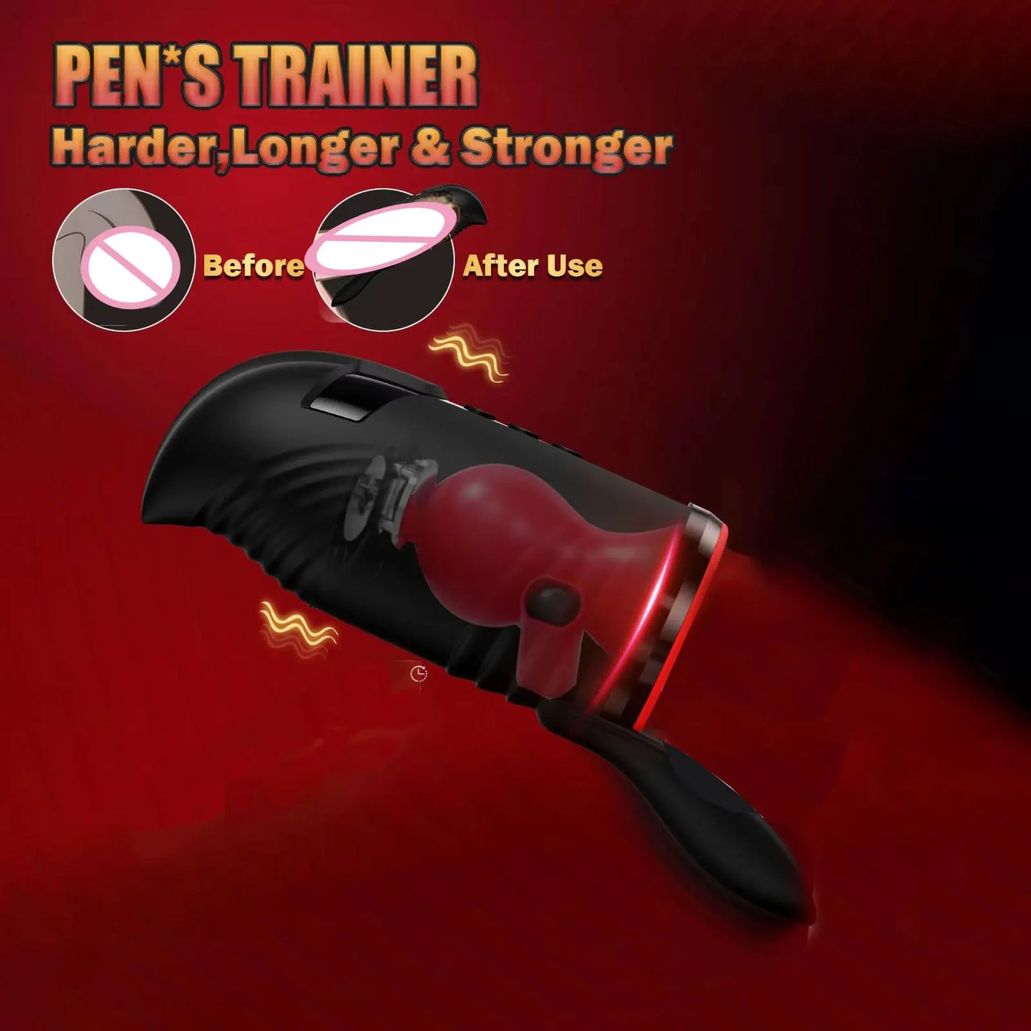 Male Masturbator Penis Training Vibrator Glans Massage Testicle Stimulator Delay Stamina Trainer Blowjob Machine Sex Toy for Men