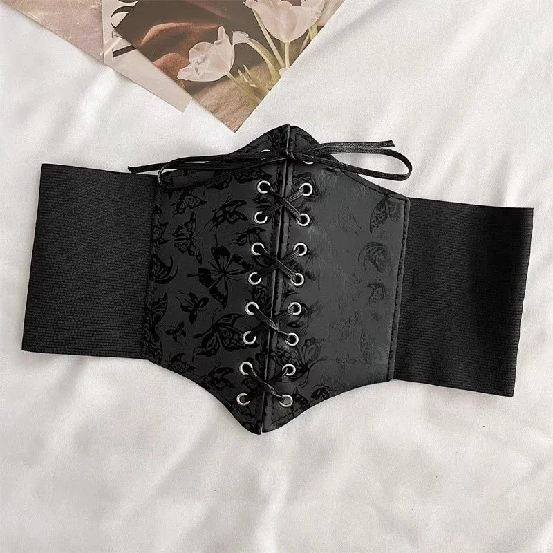 Sexy Women's Corset Body Shapewear Wide Leather Belt Cummerbunds Strap Belts for Women High Waist Slimming Corsets and Bustiers