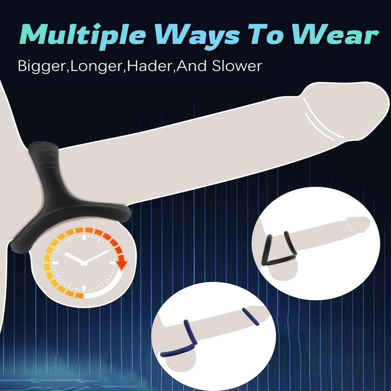 Cockring Penis Cock Ring on for Man Delay Ejaculation Sex Toys for Men Couple Expandable Dick Genital Rings Penisring Adults