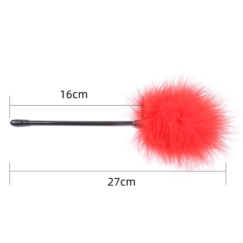 BDSM Set Sexy Leather Plush Erotic Handcuffs Flirt Feather Stick Bondage Kit Exotic Accessories Adult Games Sex Toys For Couples
