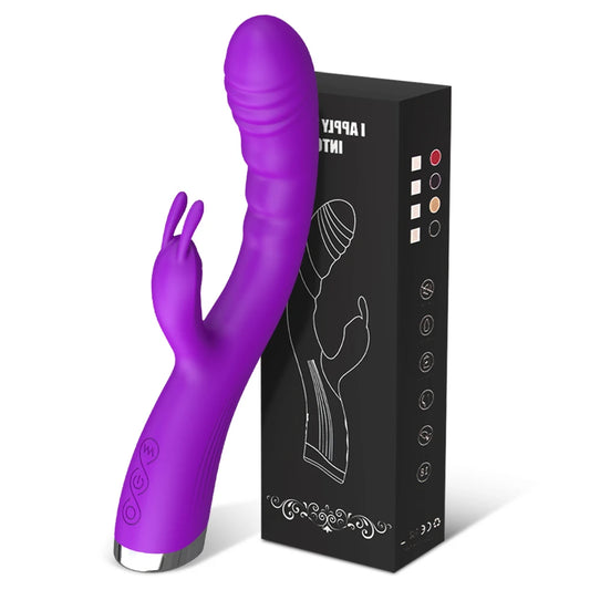 Rabbit Vibrator for Women Powerful G Spot Female Clitoris Stimulator Rechargeable Vibrating Silent G-Spot Silicone Sex Toy Shop