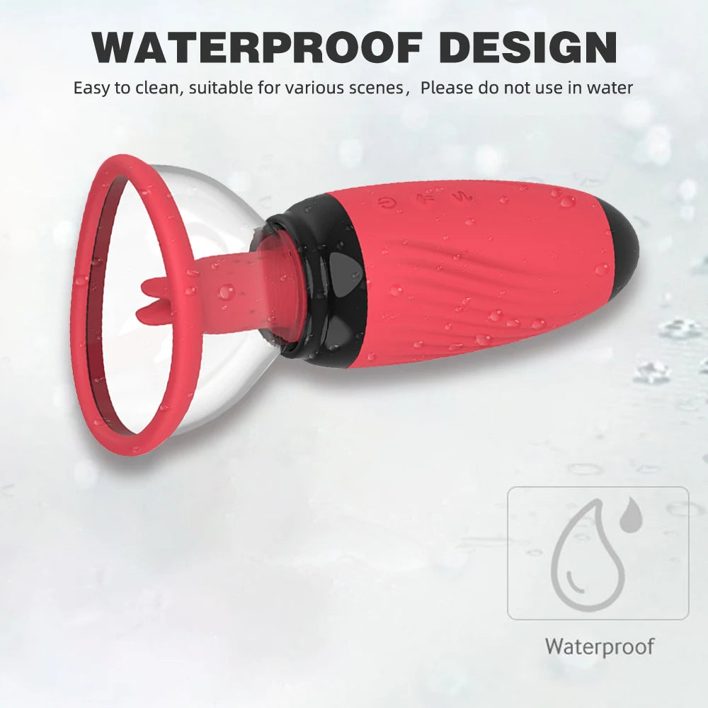 Nipple Stimulation Licking Vibrator Breast Enlargement Massager Vagina Clit Sucker Famale Masturbator Erotic Sex Toys for Women