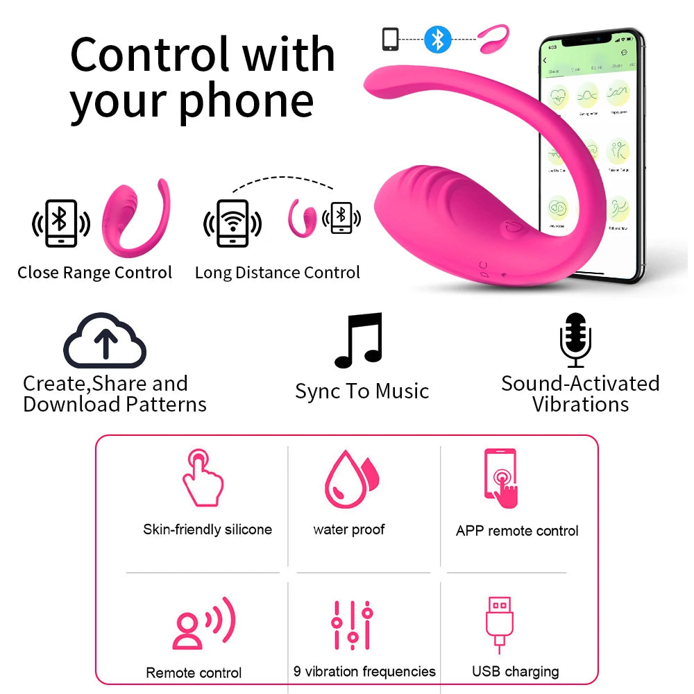 APP Controlled Vaginal Vibrators G Spot 9 Speed Anal Vibrating Egg Massager Wearable Stimulator Adult Sex Toys for Women Couples