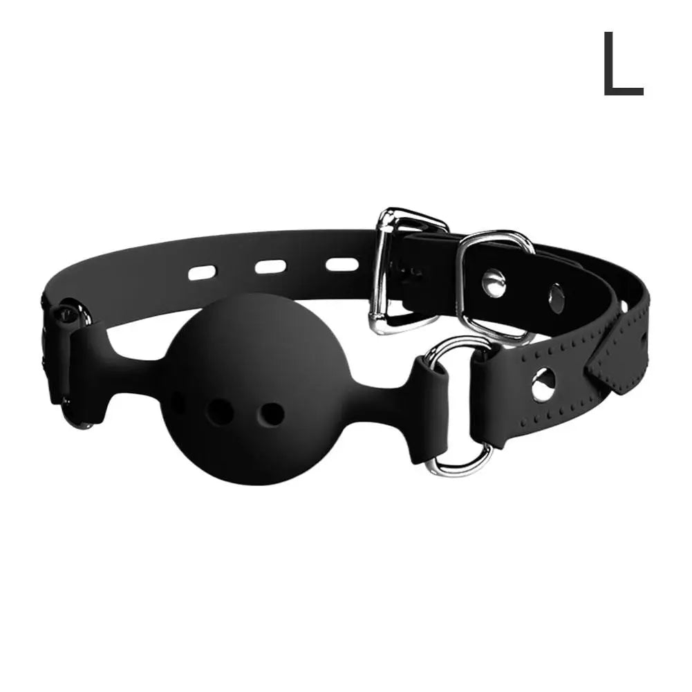 BDSM Mouth Gags Bondage Restraints All Silicone Mouth Gag Breathable Ball Gag Adjustable Belt Mouth Sex Toys For Adult SM Games