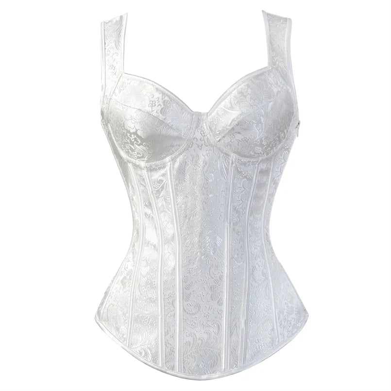 Corsets Top For Women Sexy Gothic Corset Top with Skirts  Steampunk Zipper Corsets Plus Size