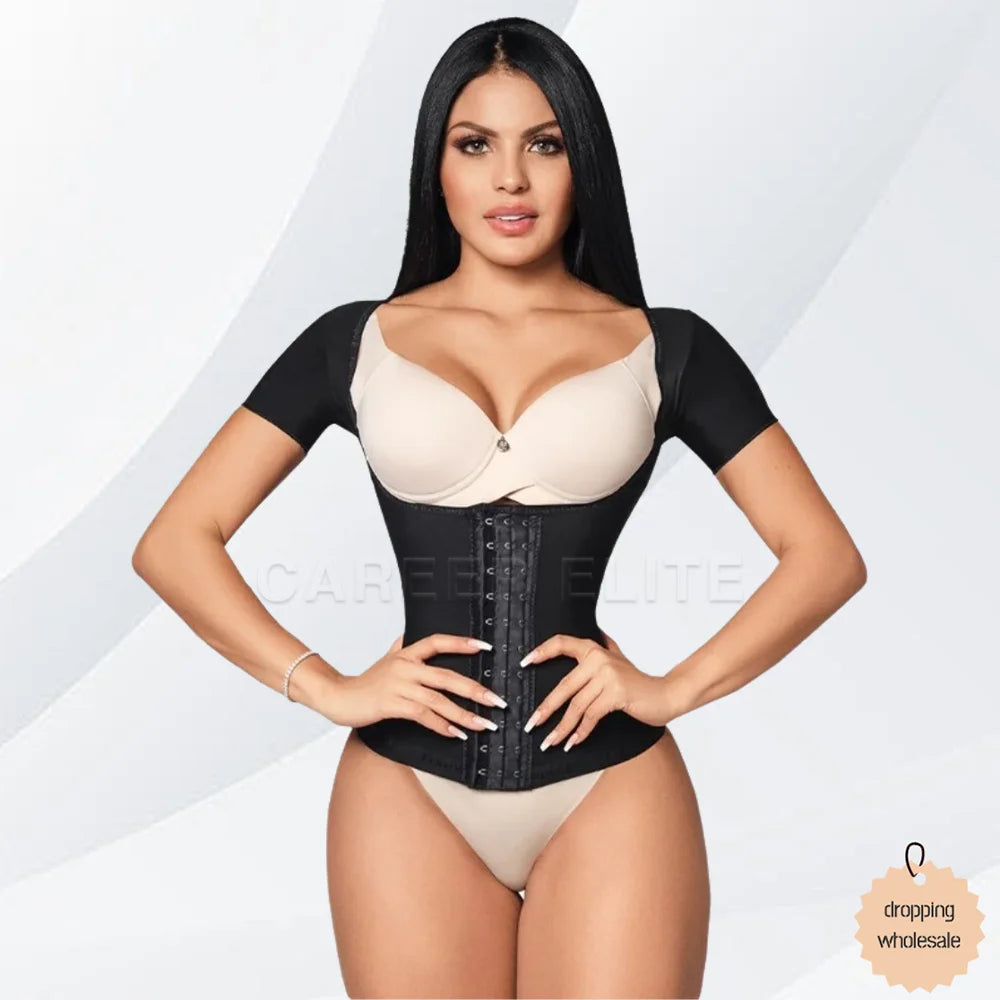 Corset Reducing Shaper Colombian Waist Trainer fo Women Shapewear High Compression Girdles Slimming Flat Sheath Sleeved Corset