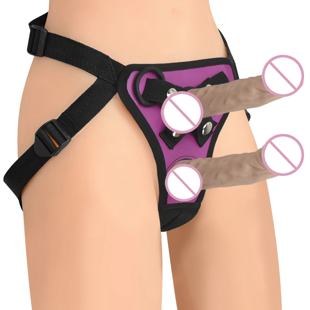 Wearable Penis Panties Erotic Costumes Adjustable Harness Belt With Rings Strapon Realistic Dildo Pants Strap On Dildos Pants