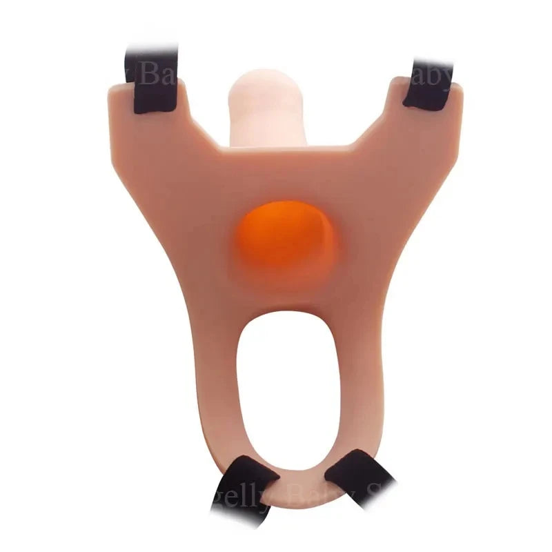 GaGu Hollow Silicone Strapon Dildo For Men Penis Pump Extend Strap On Dildo No Vibration Strap-On Penis Extender With Harness