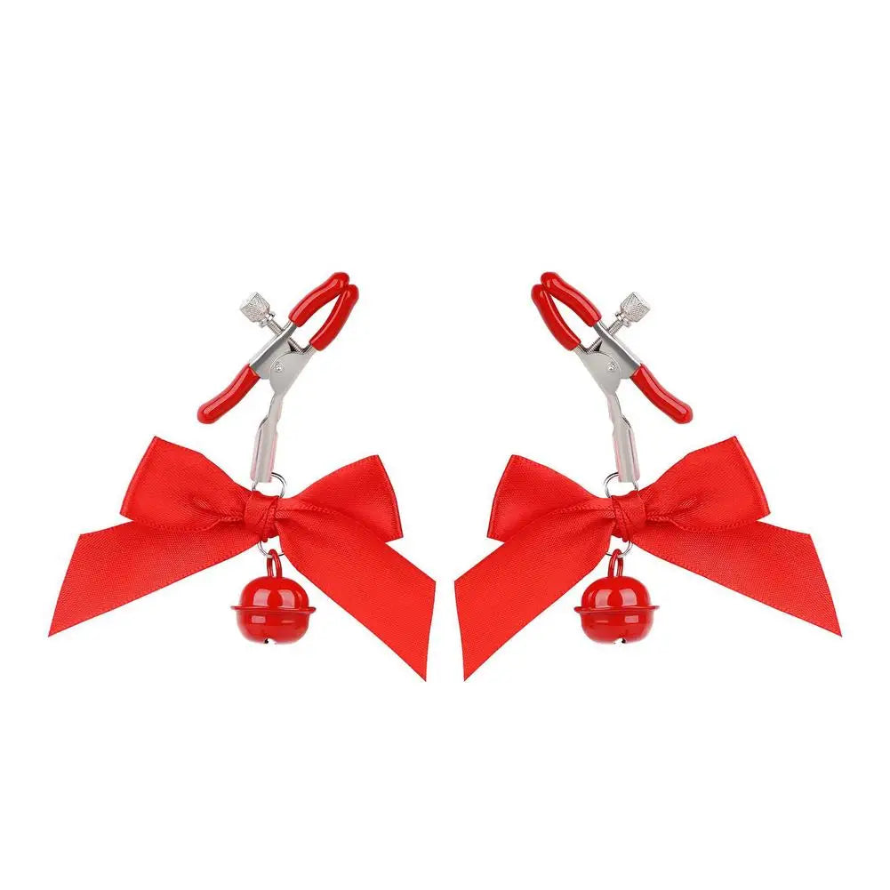 BDSM Sexy Bow Adjustable Nipple Clamp Breast Bdsm Small Bell Adult Fetish Flirting Teasing Sex Toy For Couple Nipple Clip Breast