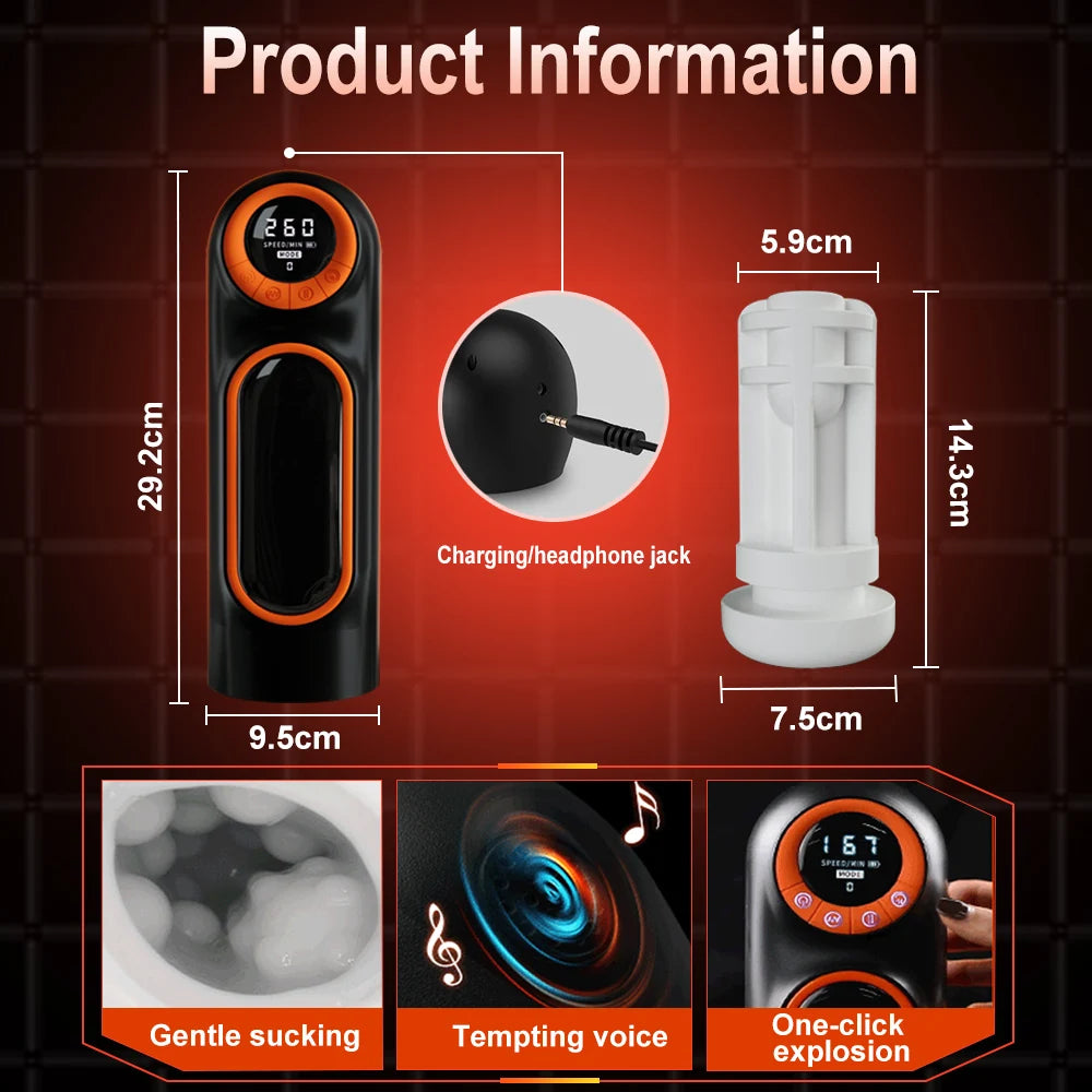 Male Masturbation Cup Blowjob Sex Machine For Men Dick Stroker with Thrusting Vibrating Sucking Modes Sexual Pleasure Tools