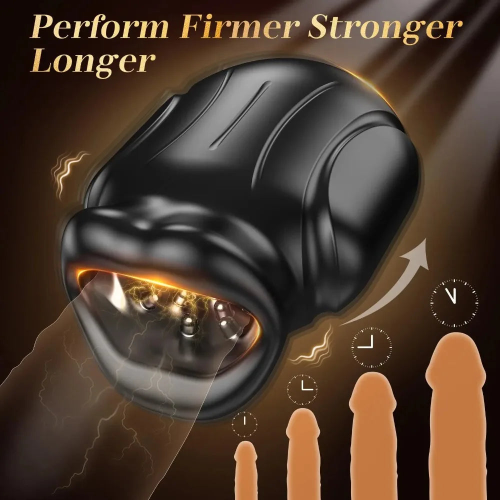 APP Mouth  Blowjob  Male  Stroker  Trainer  Adult  Toys for Prolong Endurance Pocket Pussy Vibrator Sex Toy Sex Machine for Men