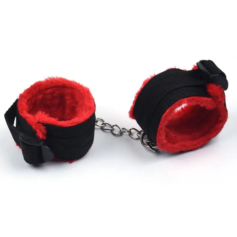 Couples Adults Games 44cm PU Leather Whip Flogger Plush Nylon Plush Sex Handcuffs Bondage Slave Exotic Accessories Toys