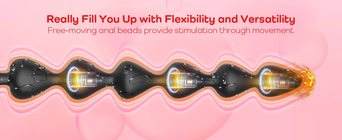 Anal Bead Vibrator For Men Vagina Clitoris Stimulator Vibrating Butt Plugs Huge Anal Dildo Prostate Massage Adult Sex Toys 18+
