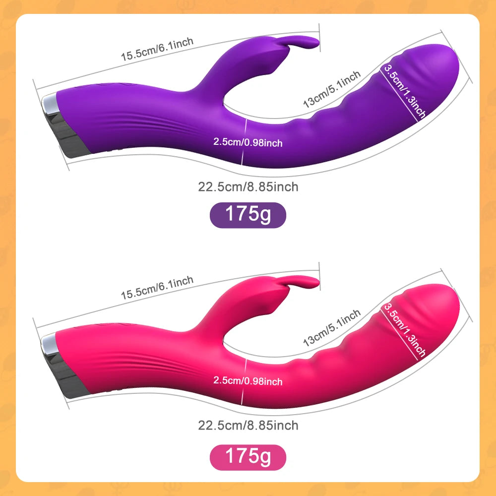 Rabbit Vibrator for Women Powerful G Spot Female Clitoris Stimulator Rechargeable Vibrating Silent G-Spot Silicone Sex Toy Shop