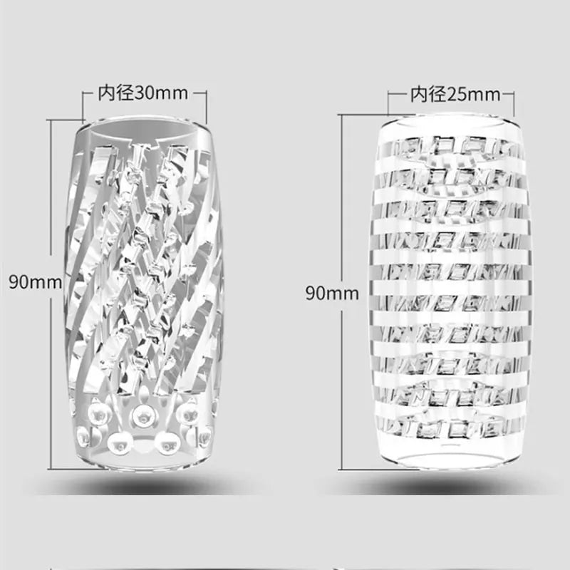 9cm Transparent Male Masturbator Artificial Pussy Vaginal for Men 18 Glans Sucking Penis Pump Sex Toys Erotic Spikes Exerciser
