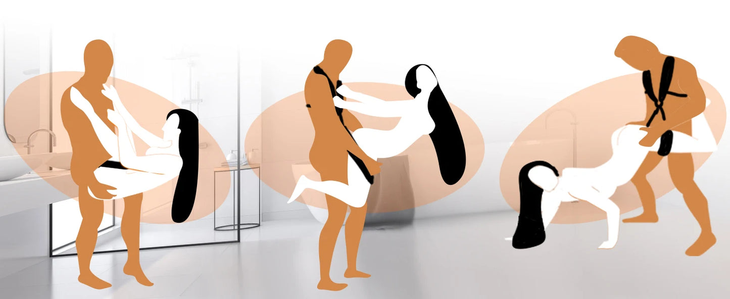 BDSM Bondage Love Slings for Couples Sex Swing Set with Adjustable Strap Adult Sex Toy Soft Plush Padding Mat Sex Restraints Toy