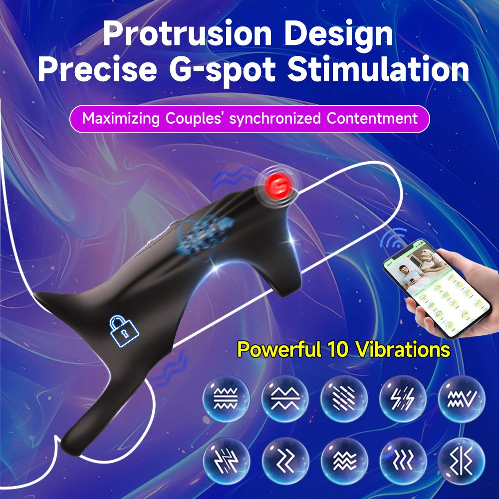 Men's APP Controlled Penis Ring Vibrator Sex Toy Stronger Extended G-Spot Stimulator Vibrating Penis Sleeve Adult Sex Toy
