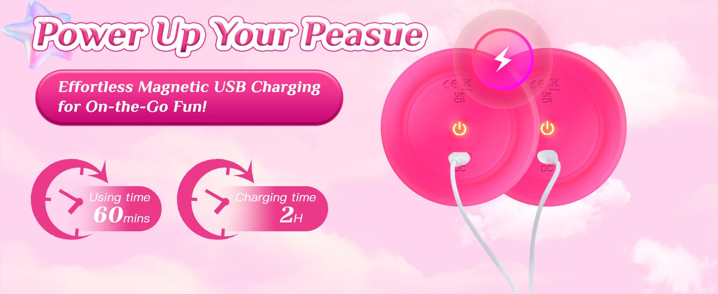 Nipple Toy Vibrator for Women APP Remote Control Nipple Clamps Sucking with 10 Vibrating Breast Stimulation Sex Toys for Couples