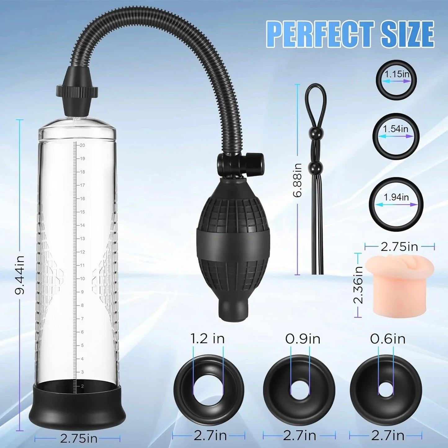 Effective Penis Pump Enlargement Vacuum Dick Extender Men Sex Toy Powerful Vacuum Pump Increase Length Enlarger Adult Product