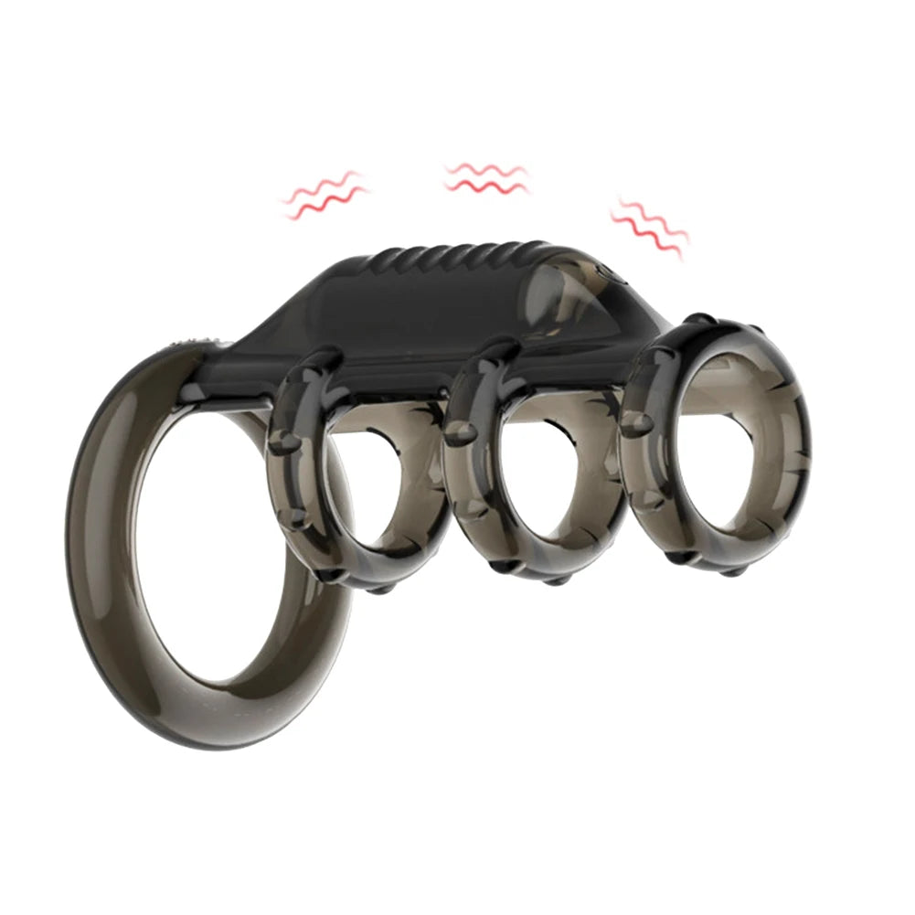 G Spot Stimulator Bullet Vibrator Cock Sleeve Penis Vibrating Ring Ejaculation Delay Strap on Dildo Enlargement Extender adult