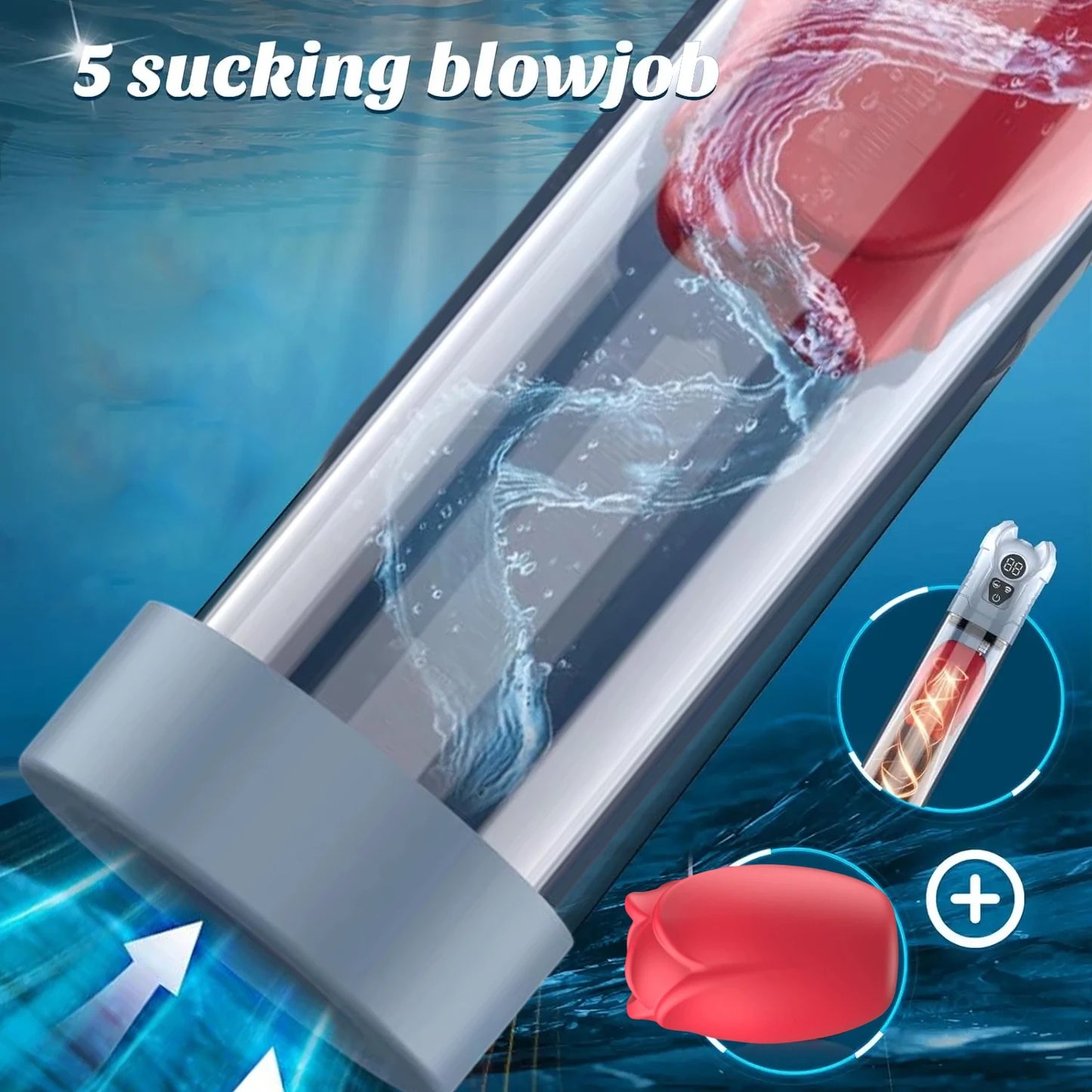 Electric Penis Pump with 5 Suction 6 Training Modes Automatic Male Masturbator LCD Pumps Enlargers Ault Sex Toys For Men