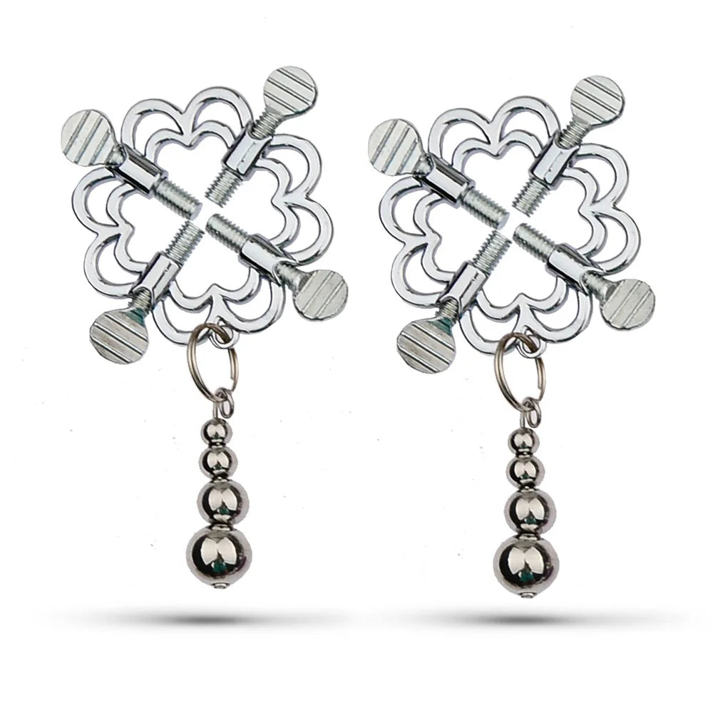 BDSM Bondage Nipple Clamp Sex Breast Clamp Clips Metal Nipple Shaking Clamps Breast Clip Sex Slaves Breast-Enhancing