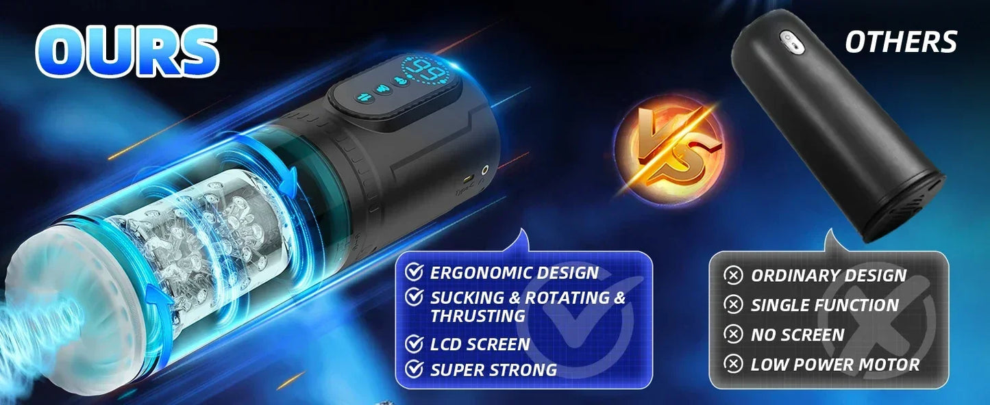 Automatic Telescoping Male Masturbator Cup Penis Pump Pocket Pussy with 9 in 1 Suction Vibrating Modes App Controll Sex Toy