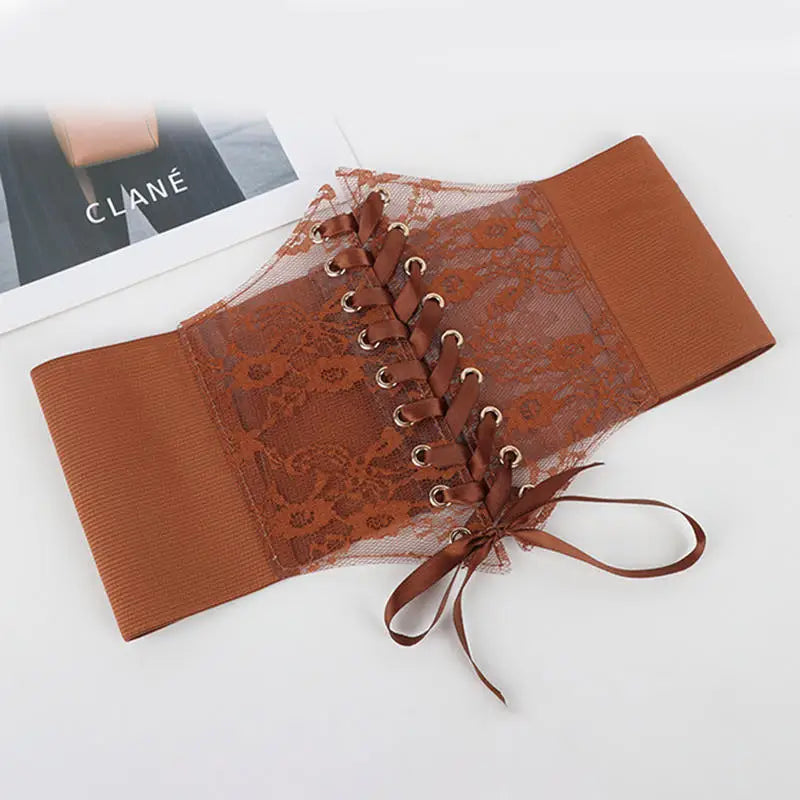 Fashionable Waistband Women's Lace-up Corset Belt, Retro Style For Ladies Suitable For Casual Wear And Special Occasions