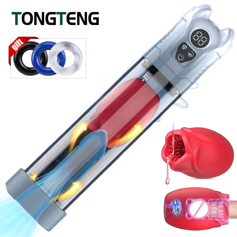 Electric Penis Pump with 5 Suction 6 Training Modes Automatic Male Masturbator LCD Pumps Enlargers Ault Sex Toys For Men