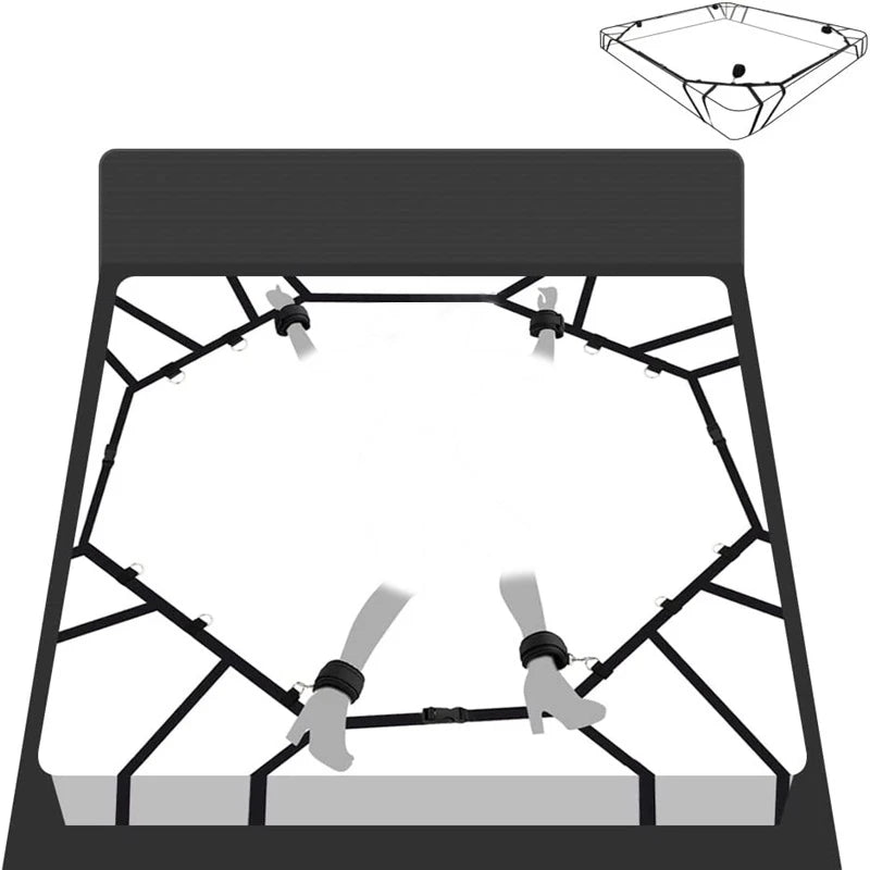 BDSM Bed Set Sex Toy Handcuffs for Couple Woman Adult Kit Supplies BDSM Restraints Bed Bondage Rope Sexual Handcuffs Sexy Game