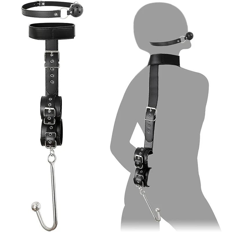 SM Backhand Binding Apertural Plug Anal Hook Bondage Toys Bdsm Kit Slave Bondage Handcuff Couple Bundle Game Adult Sex Toy 18+