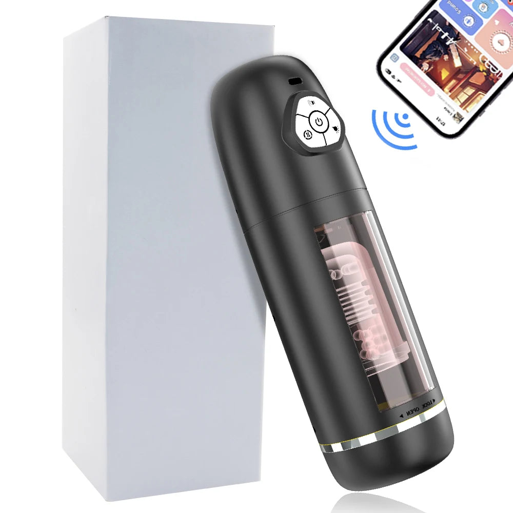 Automatic Male Masturbator Penis Pump With 10 Rotating Thrusting Modes Blowjob Pocket Pussy Sex Machine Adult Toy Male Vibrator